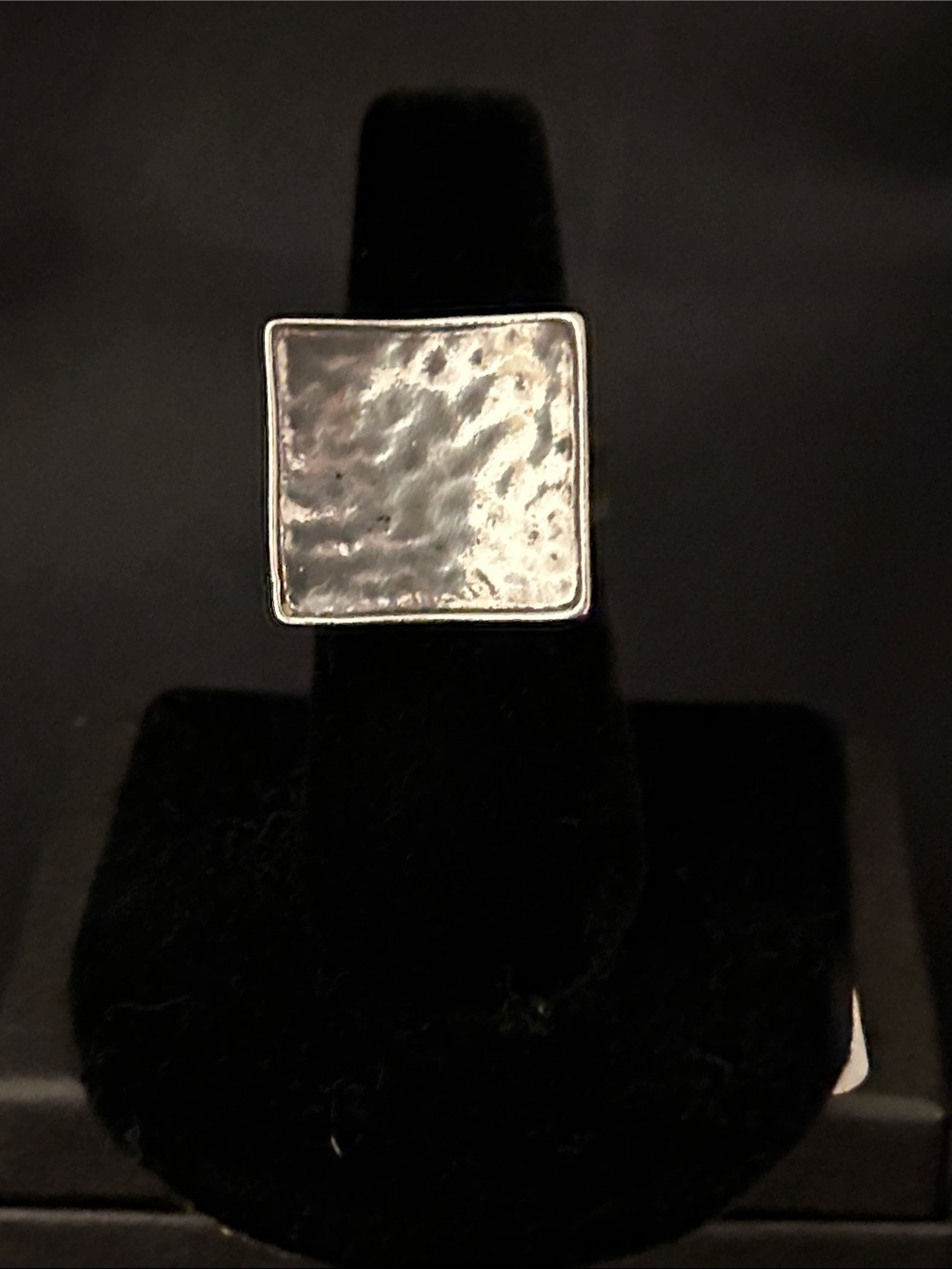 Silpada R1688 Sterling Silver Hammered Square Ring